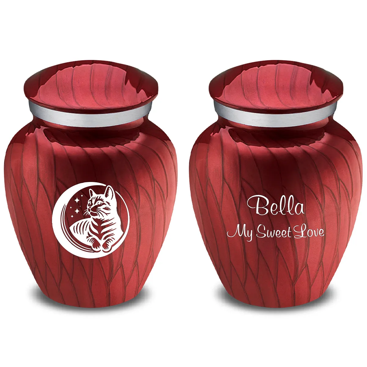 Keepsake Embrace Pearl Candy Red Pet Cute Cat Cremation Urn