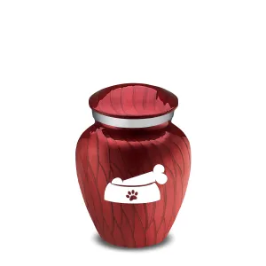 Keepsake  Embrace Pearl Candy Red Pet Dog Bone Cremation Urn