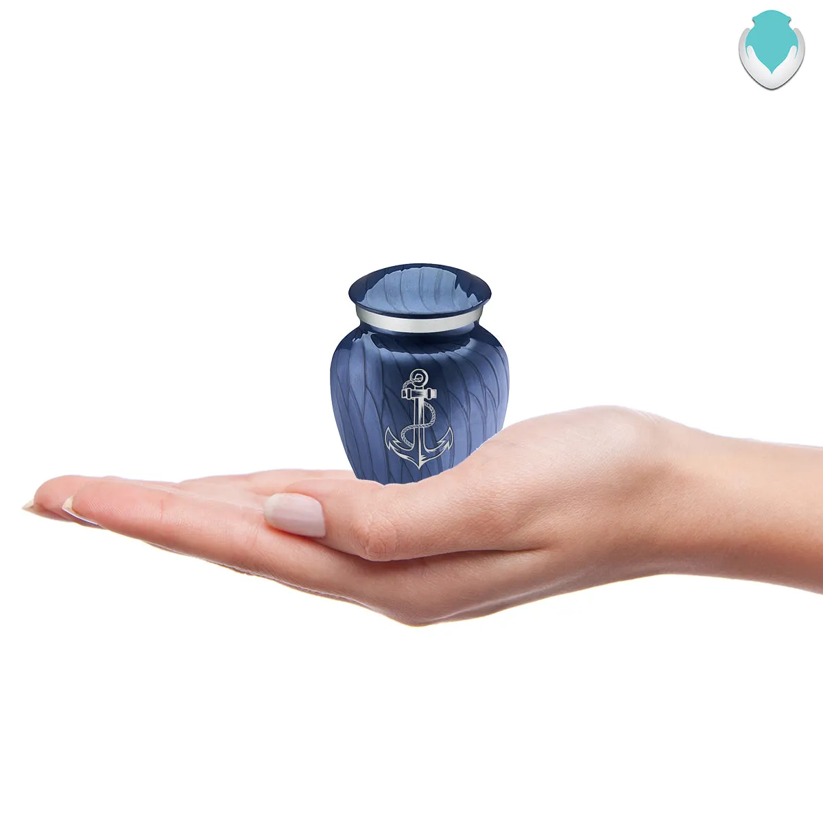 Keepsake Embrace Pearl Cobalt Blue Anchor Cremation Urn