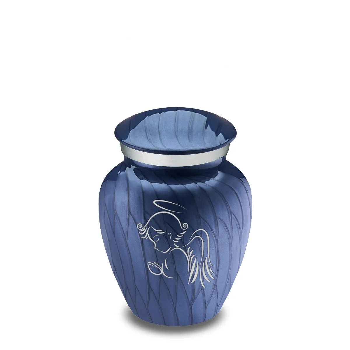 Keepsake Embrace Pearl Cobalt Blue Angel Cremation Urn