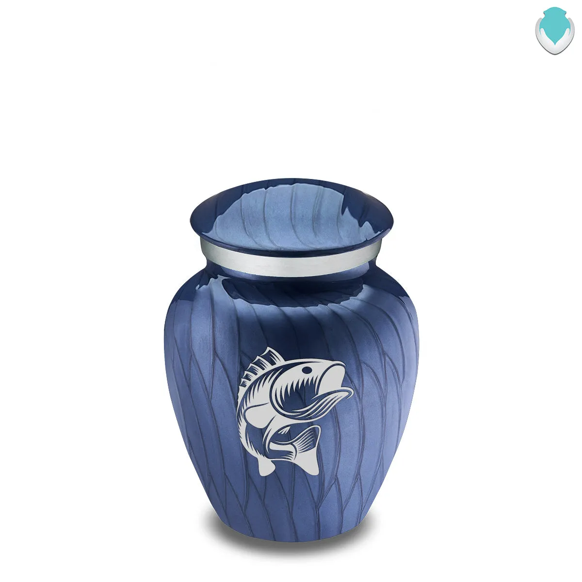 Keepsake Embrace Pearl Cobalt Blue Fish Cremation Urn