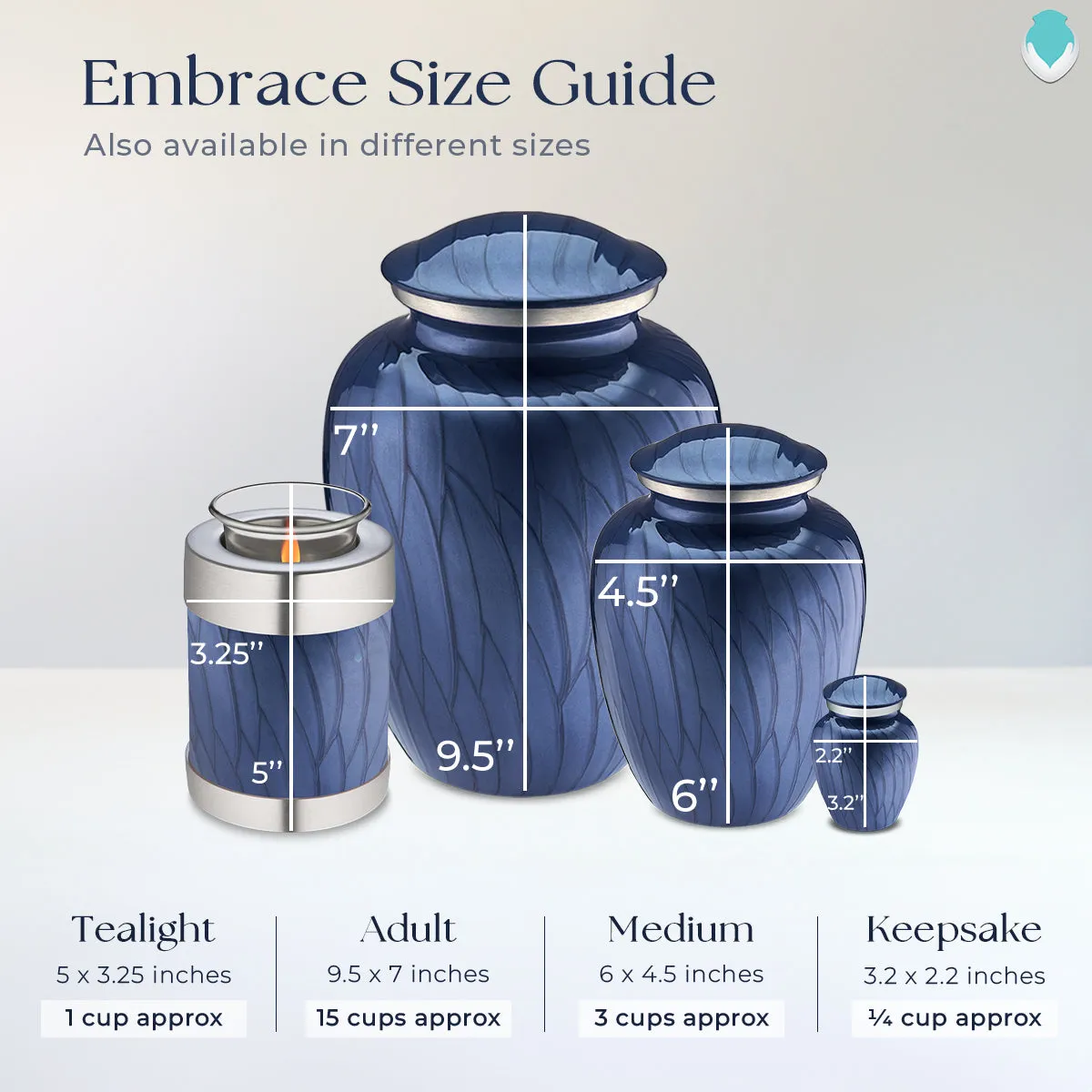 Keepsake Embrace Pearl Cobalt Blue Motorcycle Cremation Urn