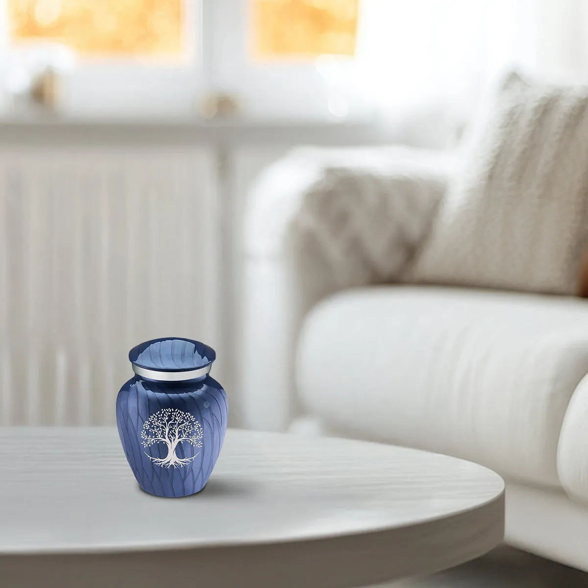 Keepsake Embrace Pearl Cobalt Blue Tree of Life Cremation Urn