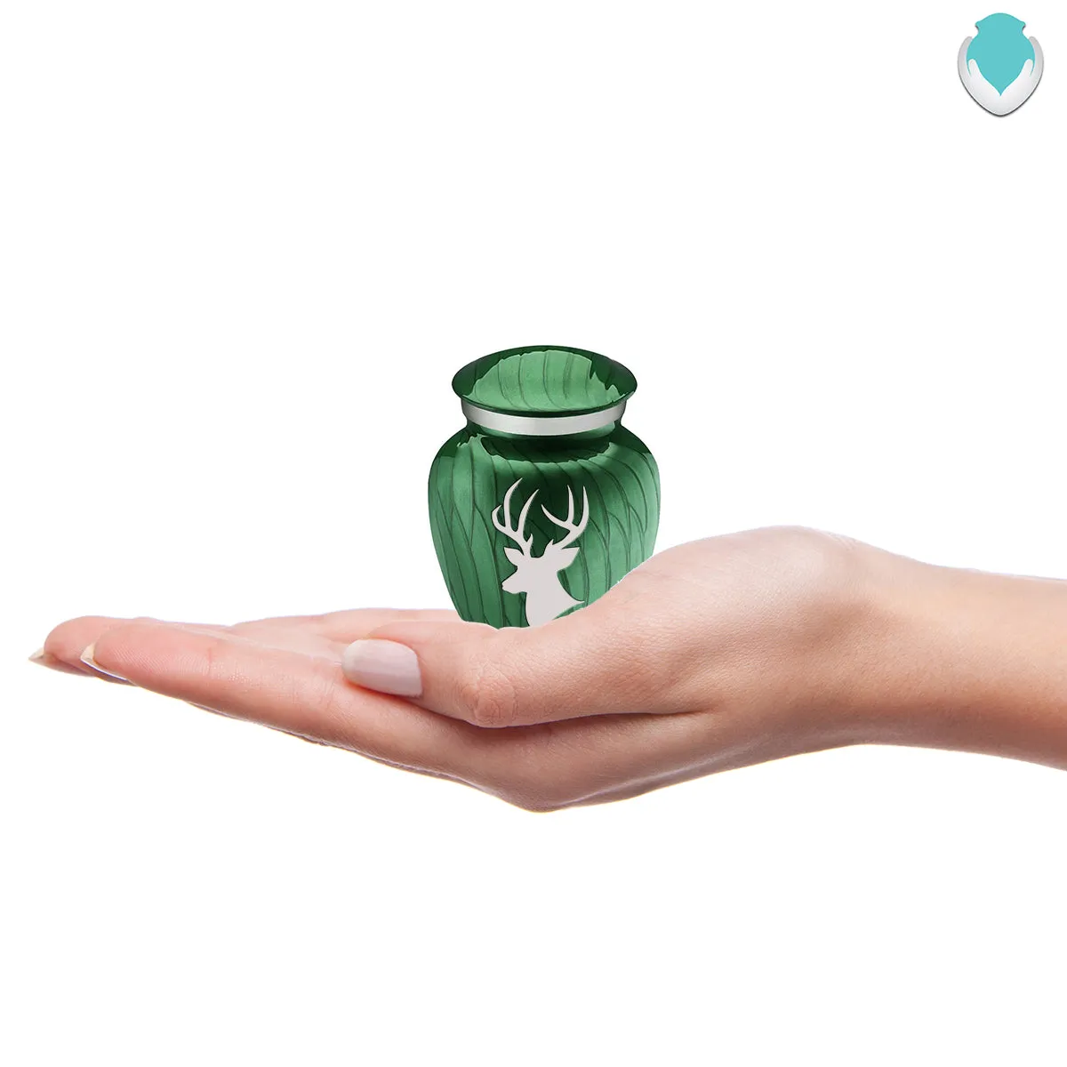 Keepsake Embrace Pearl Green Deer Cremation Urn