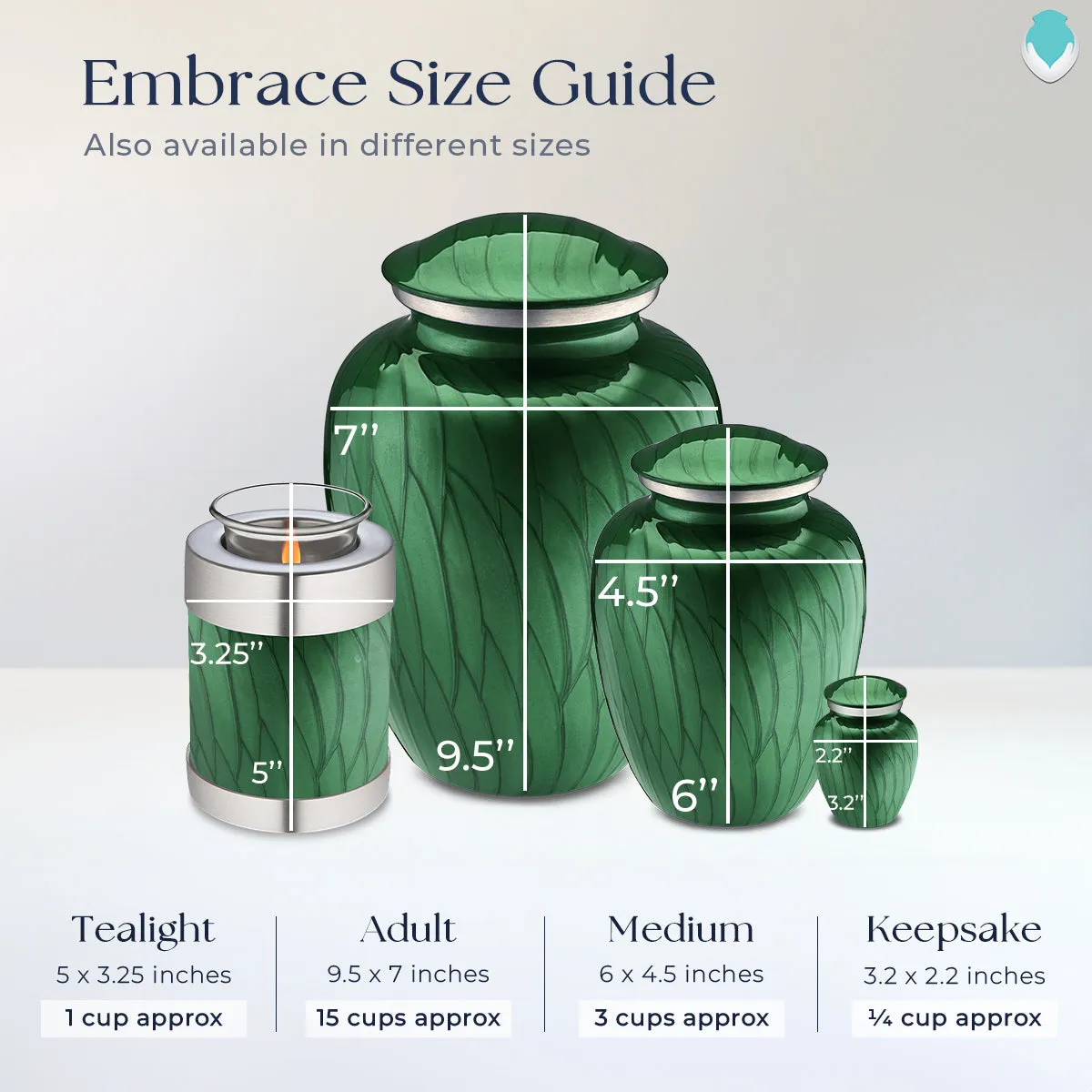 Keepsake Embrace Pearl Green Motorcycle Cremation Urn