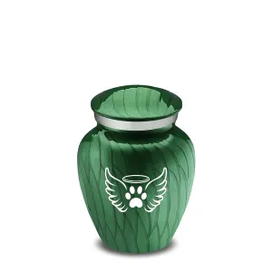 Keepsake Embrace Pearl Green Pet Angel Wings Cremation Urn