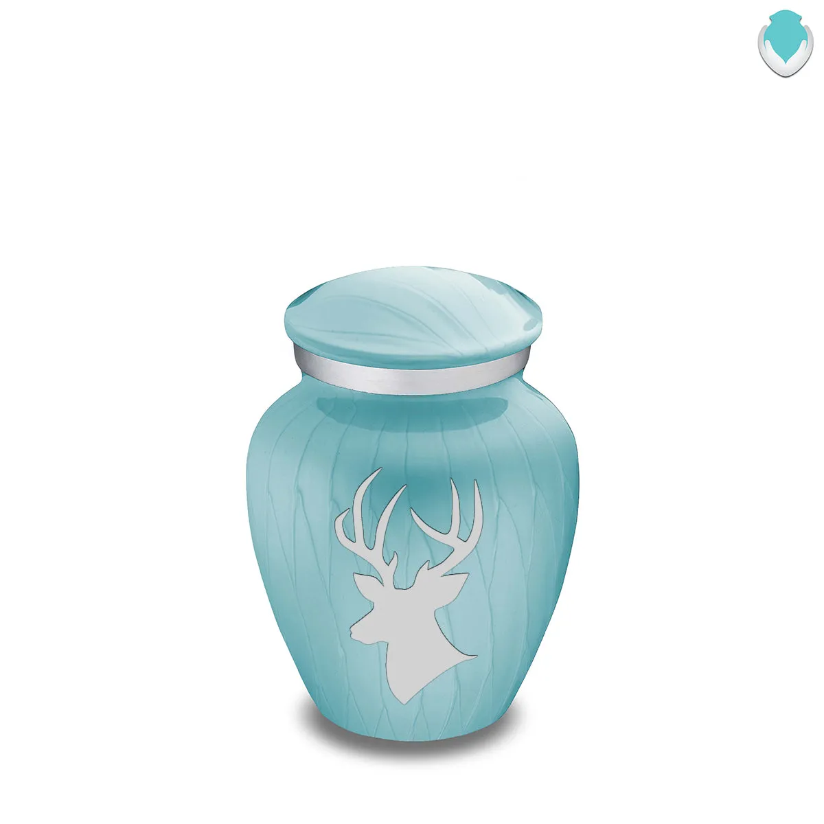 Keepsake Embrace Pearl Light Blue Deer Cremation Urn