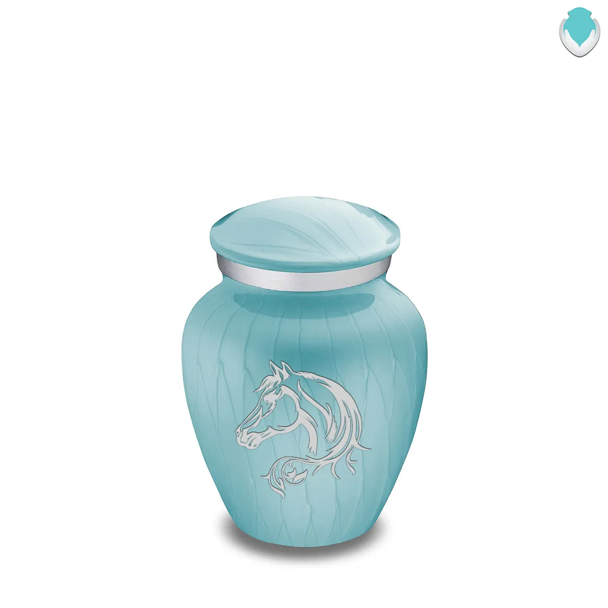 Keepsake Embrace Pearl Light Blue Horse Cremation Urn