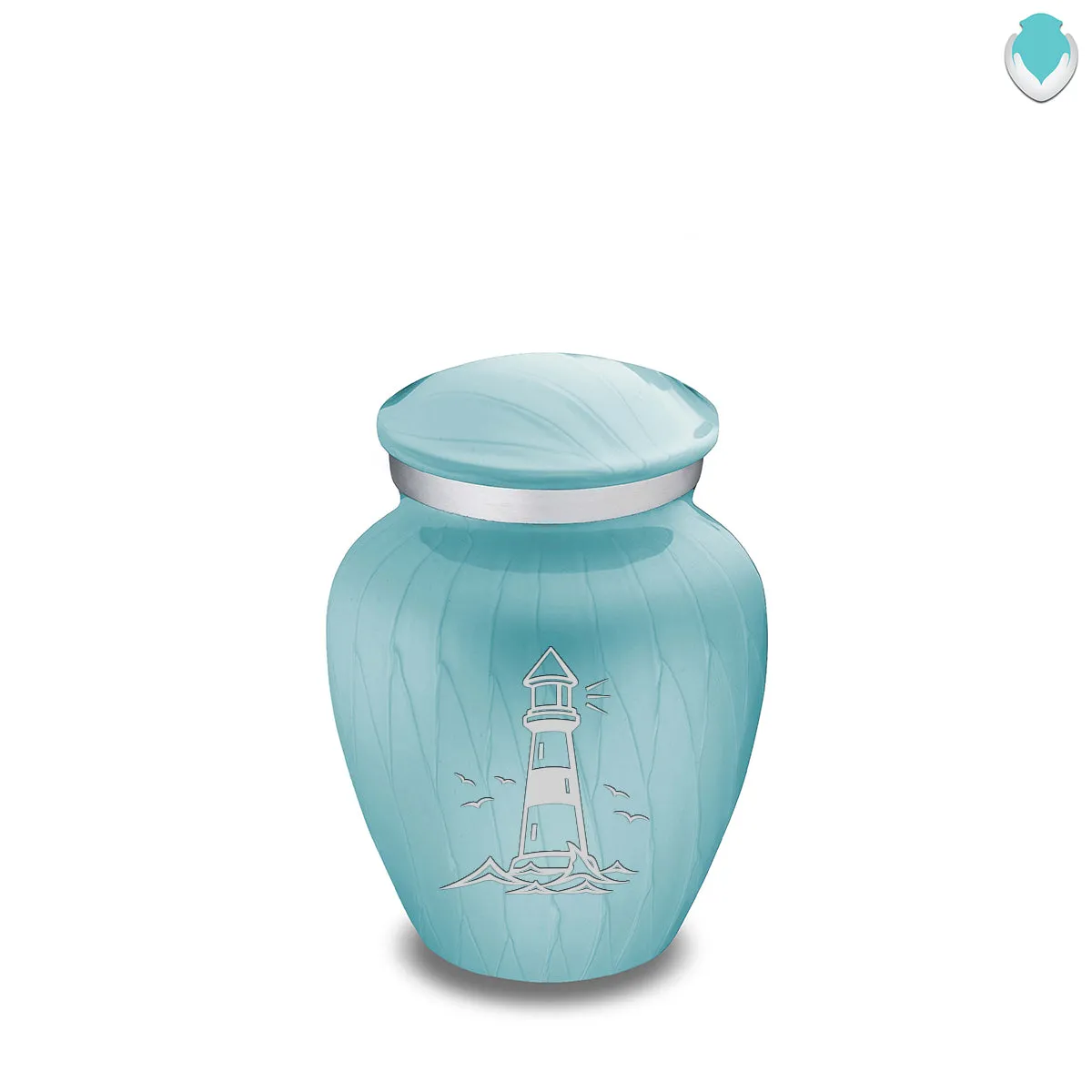 Keepsake Embrace Pearl Light Blue Lighthouse Cremation Urn