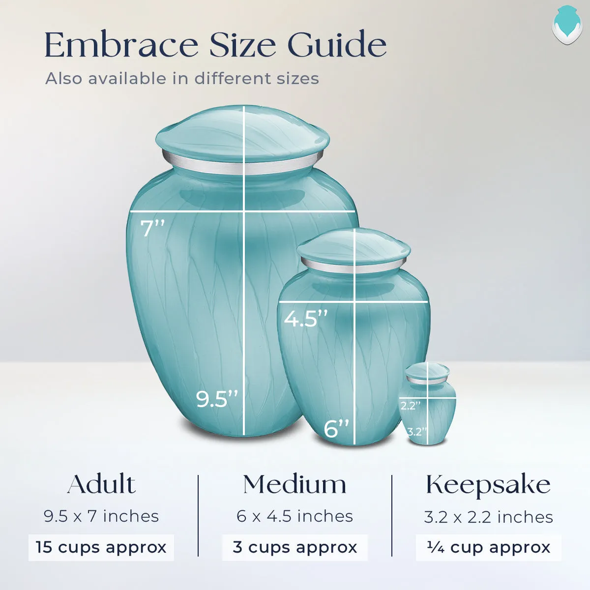 Keepsake Embrace Pearl Light Blue Motorcycle Cremation Urn