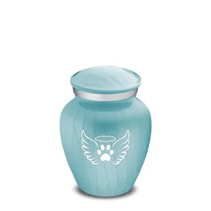 Keepsake Embrace Pearl Light Blue Pet Angel Wings Cremation Urn