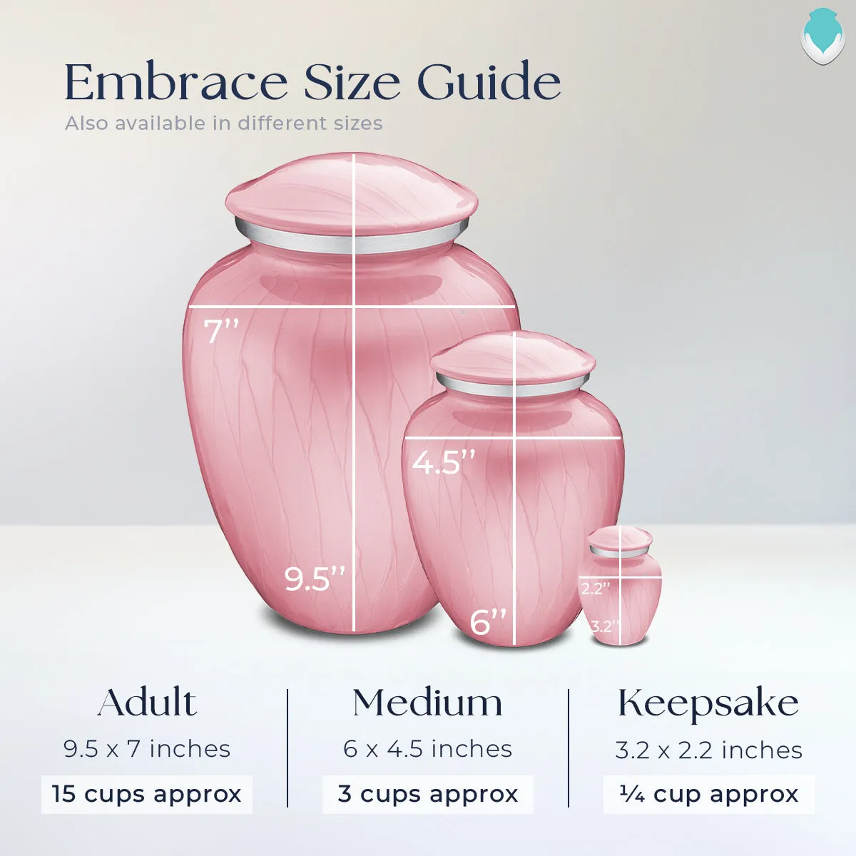 Keepsake Embrace Pearl Light Pink Butterflies Cremation Urn