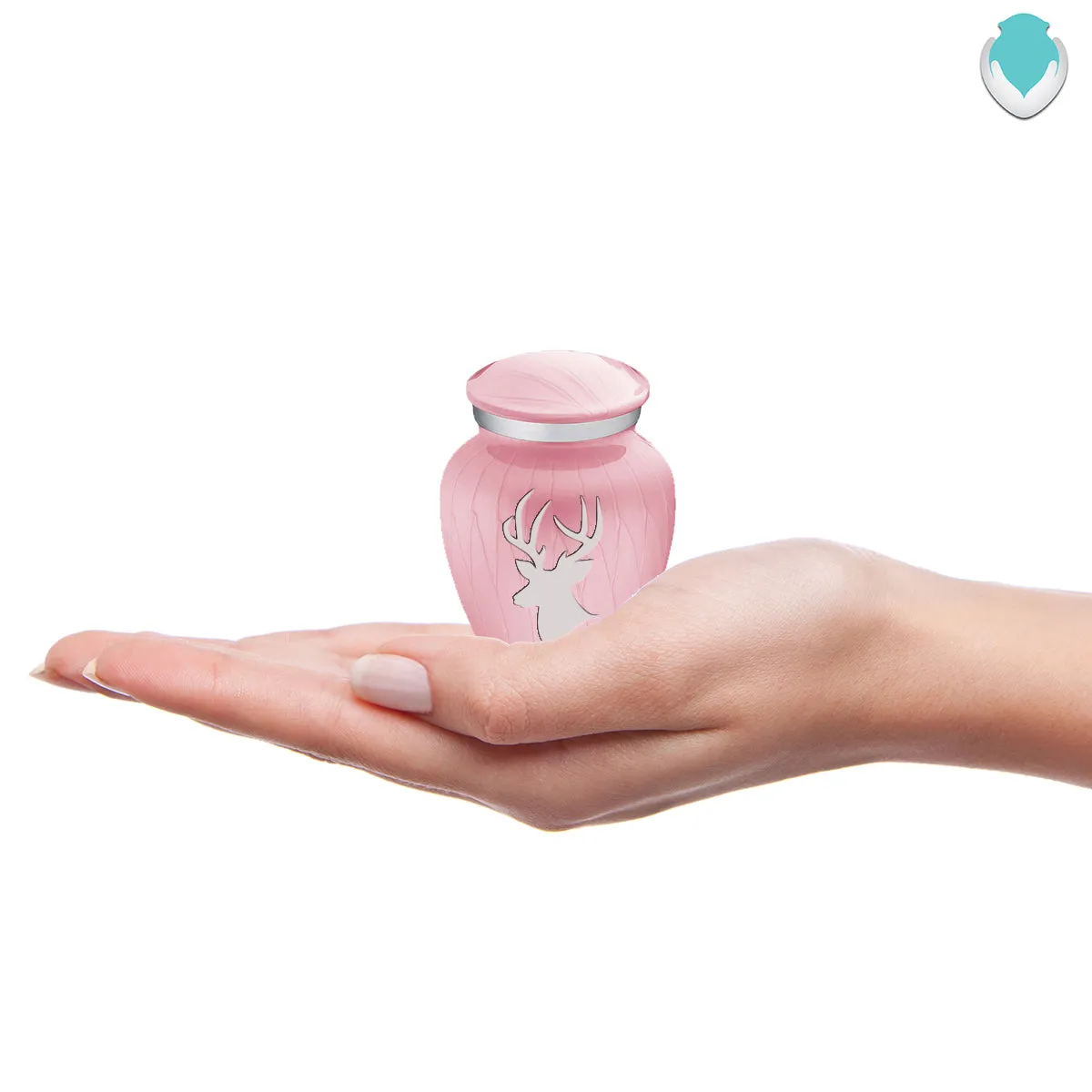 Keepsake Embrace Pearl Light Pink Deer Cremation Urn