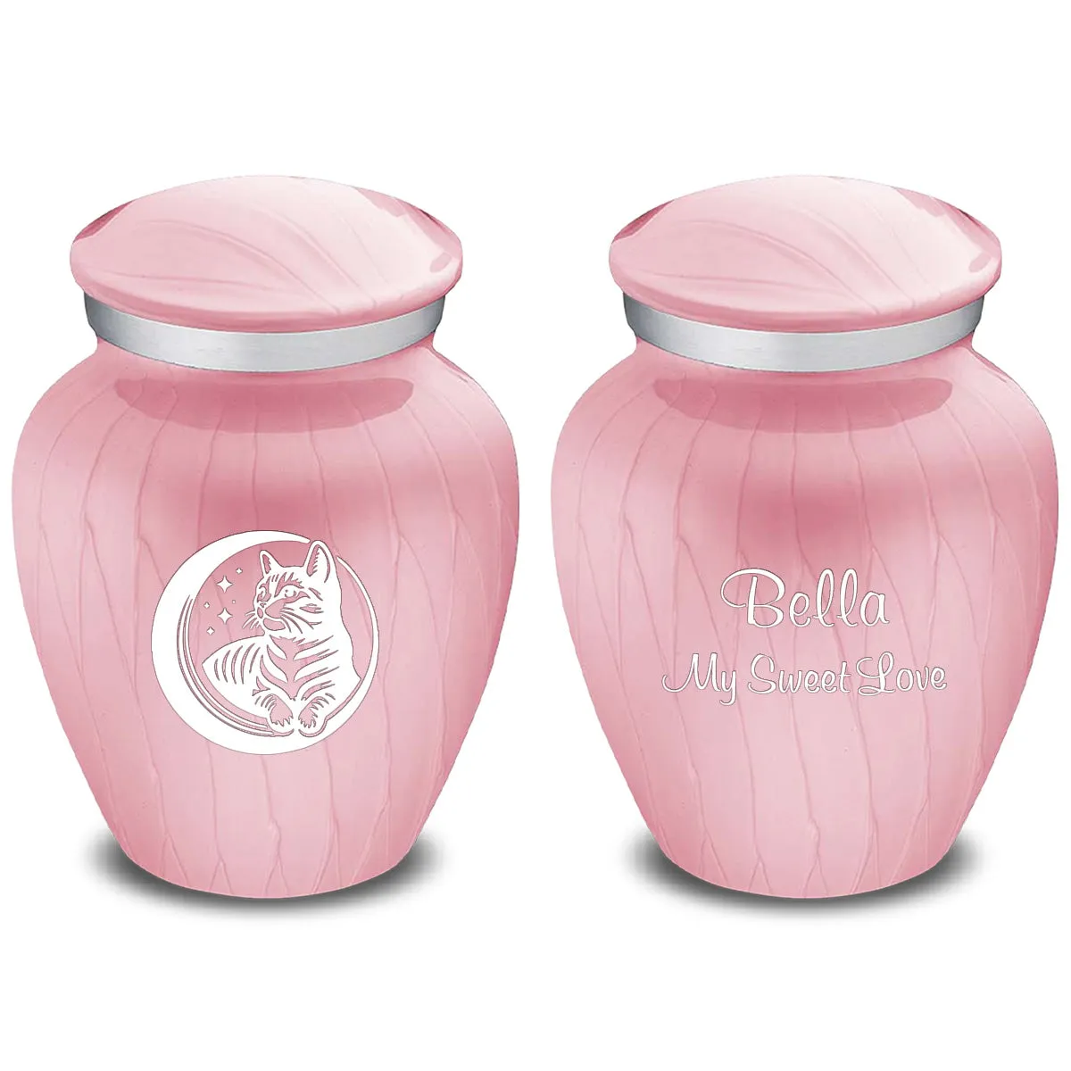 Keepsake Embrace Pearl Light Pink Pet Cute Cat Cremation Urn