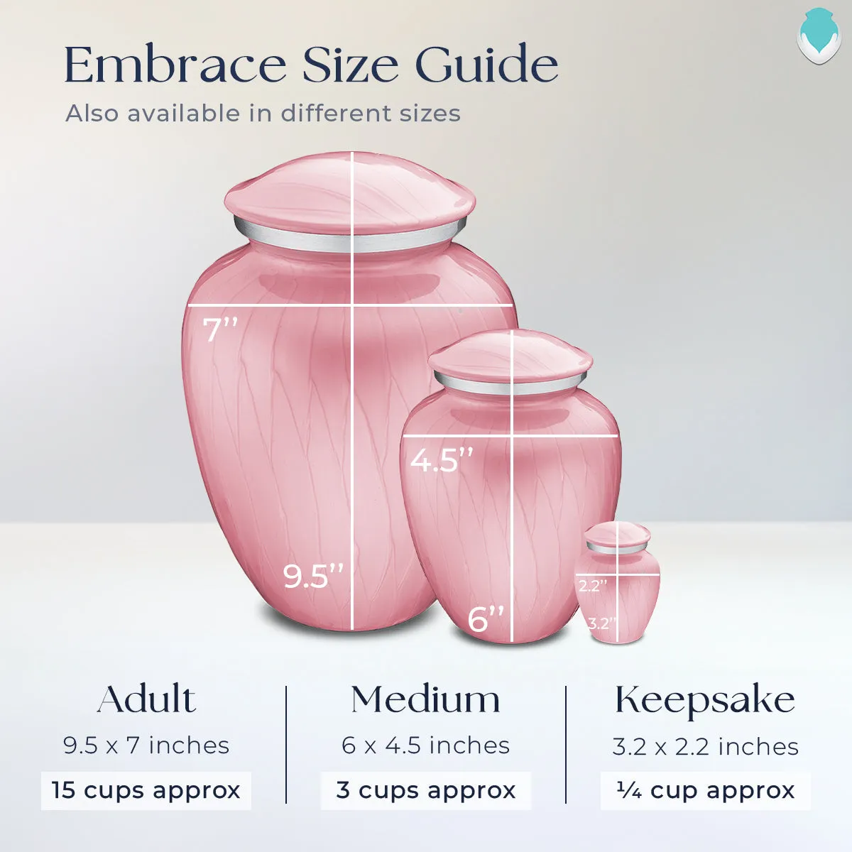 Keepsake Embrace Pearl Pink Portrait Cremation Urn