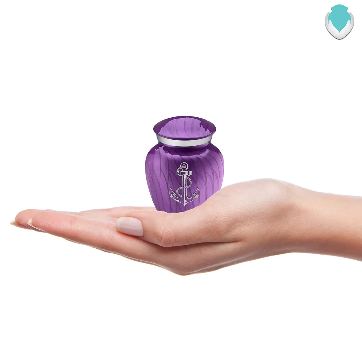 Keepsake Embrace Pearl Purple Anchor Cremation Urn