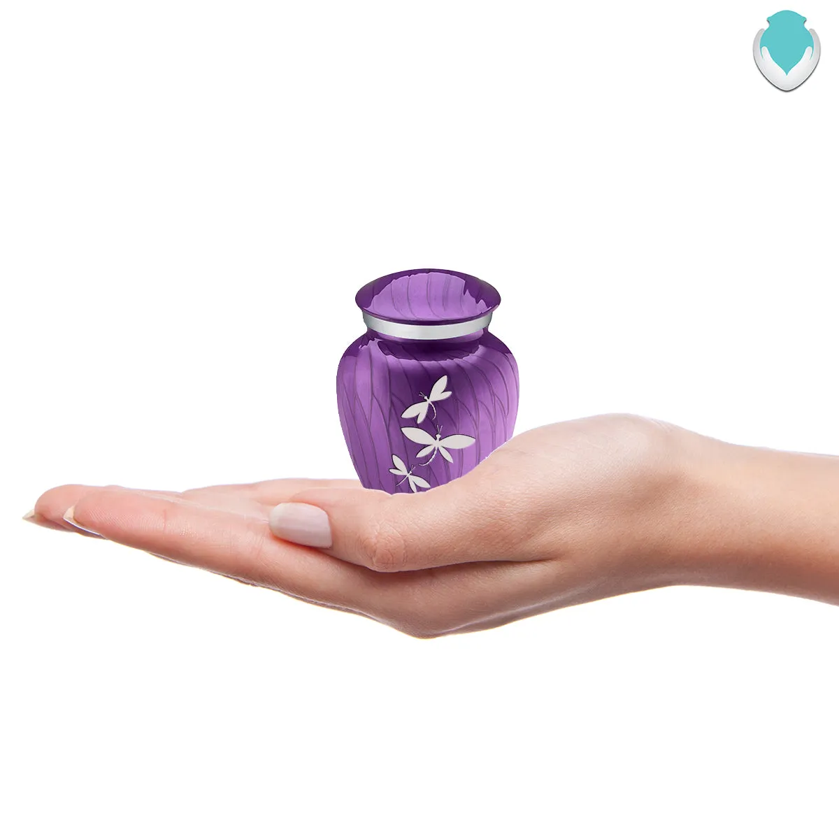 Keepsake Embrace Pearl Purple Dragonflies Cremation Urn