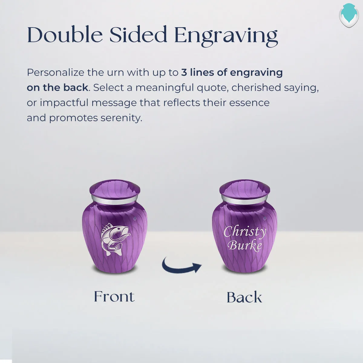 Keepsake Embrace Pearl Purple Fish Cremation Urn