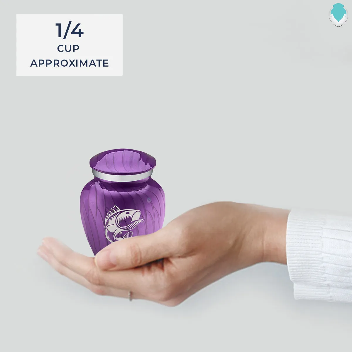Keepsake Embrace Pearl Purple Fish Cremation Urn