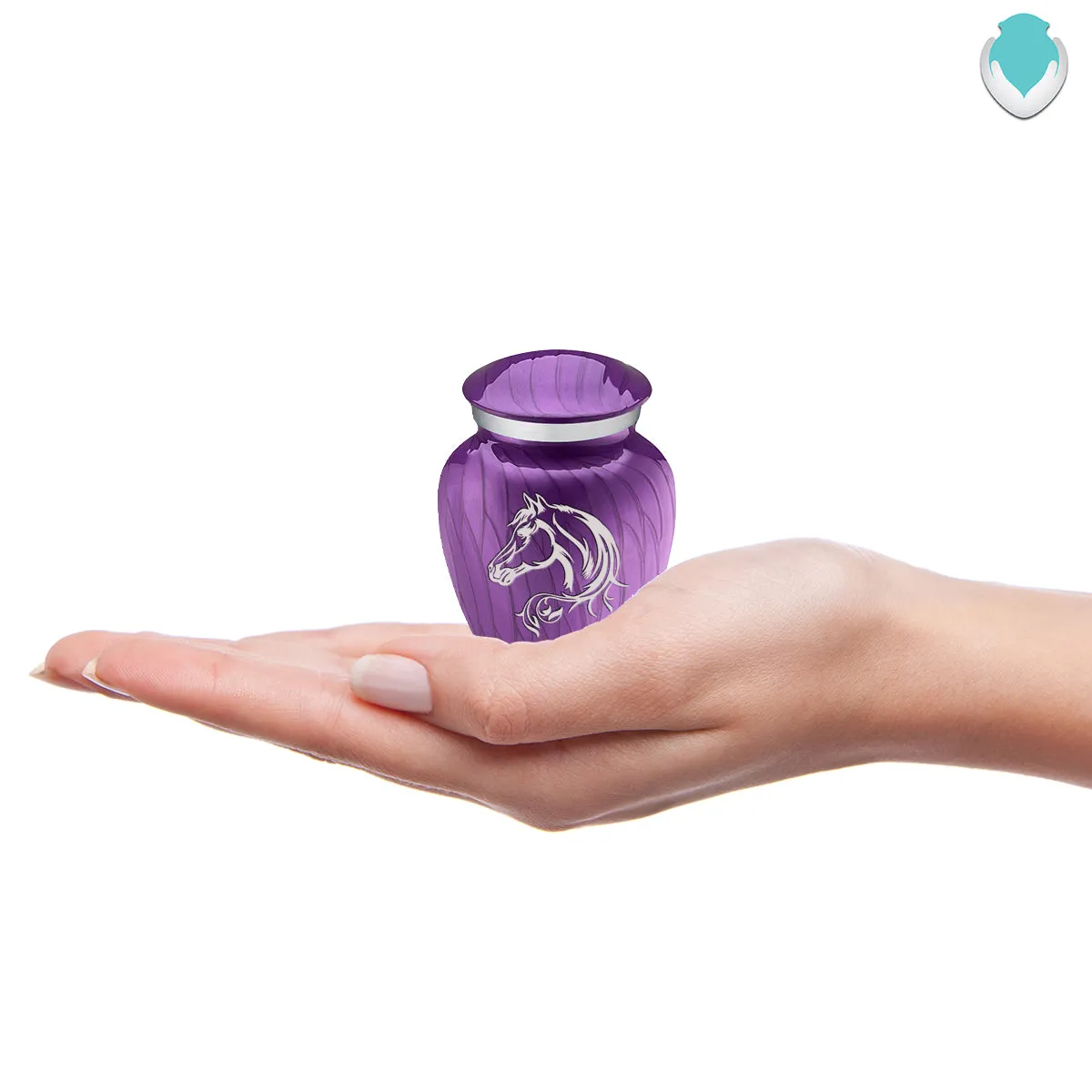 Keepsake Embrace Pearl Purple Horse Cremation Urn