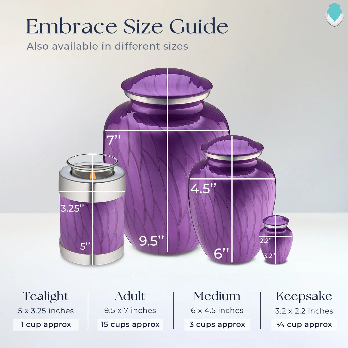 Keepsake Embrace Pearl Purple Motorcycle Cremation Urn