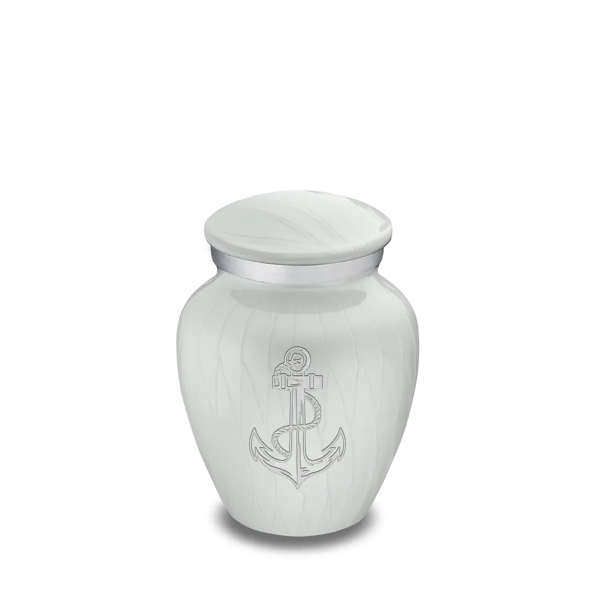 Keepsake Embrace Pearl White Anchor Cremation Urn
