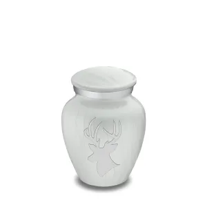 Keepsake Embrace Pearl White Deer Cremation Urn