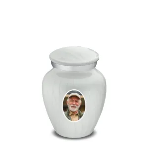 Keepsake Embrace Pearl White Portrait Cremation Urn
