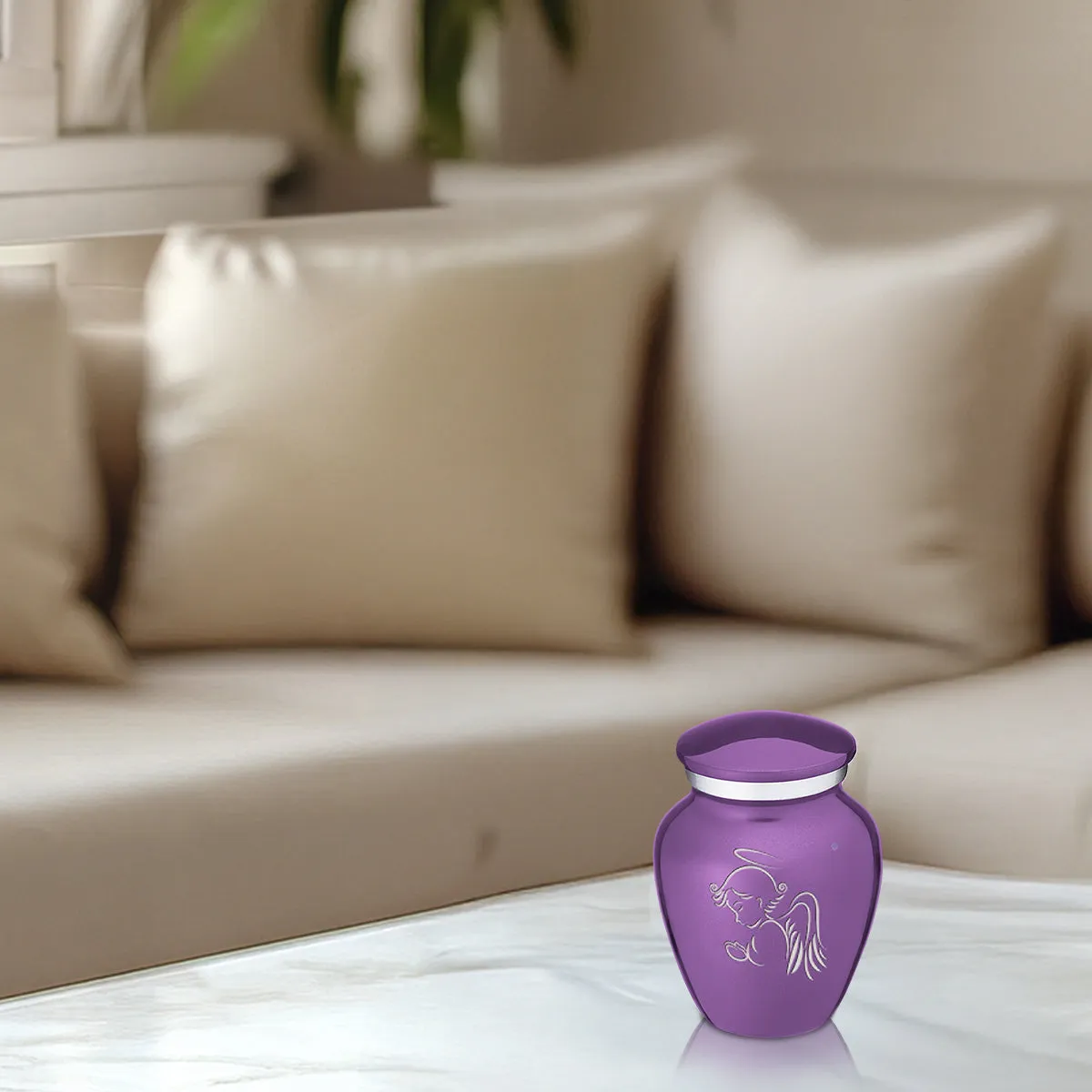 Keepsake Embrace Purple Angel Cremation Urn