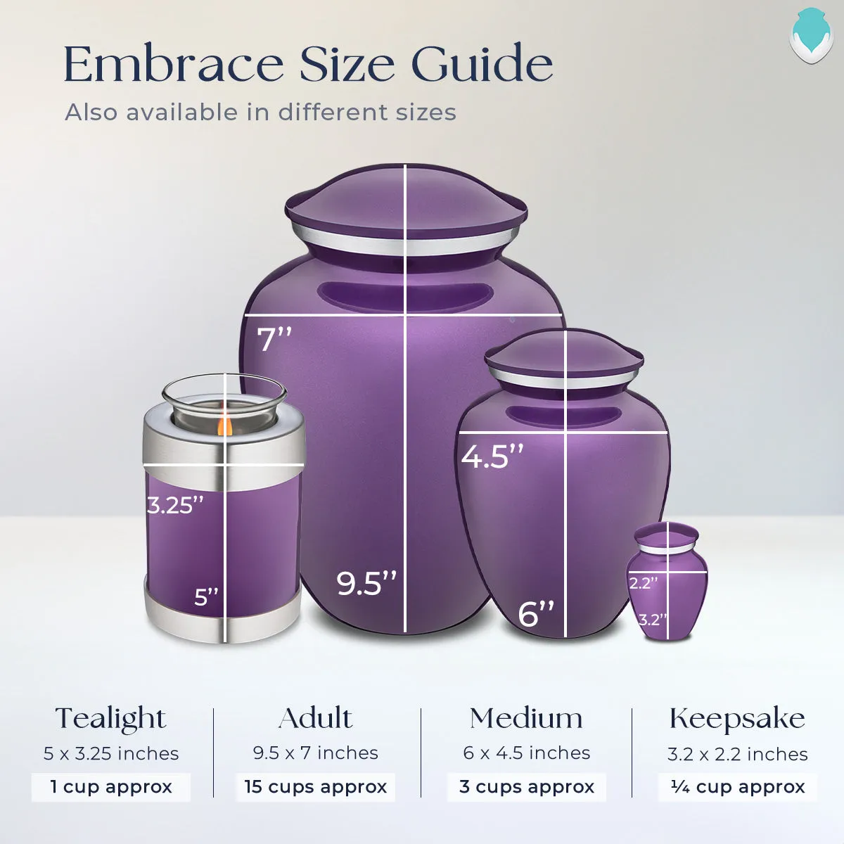 Keepsake Embrace Purple Angel Cremation Urn