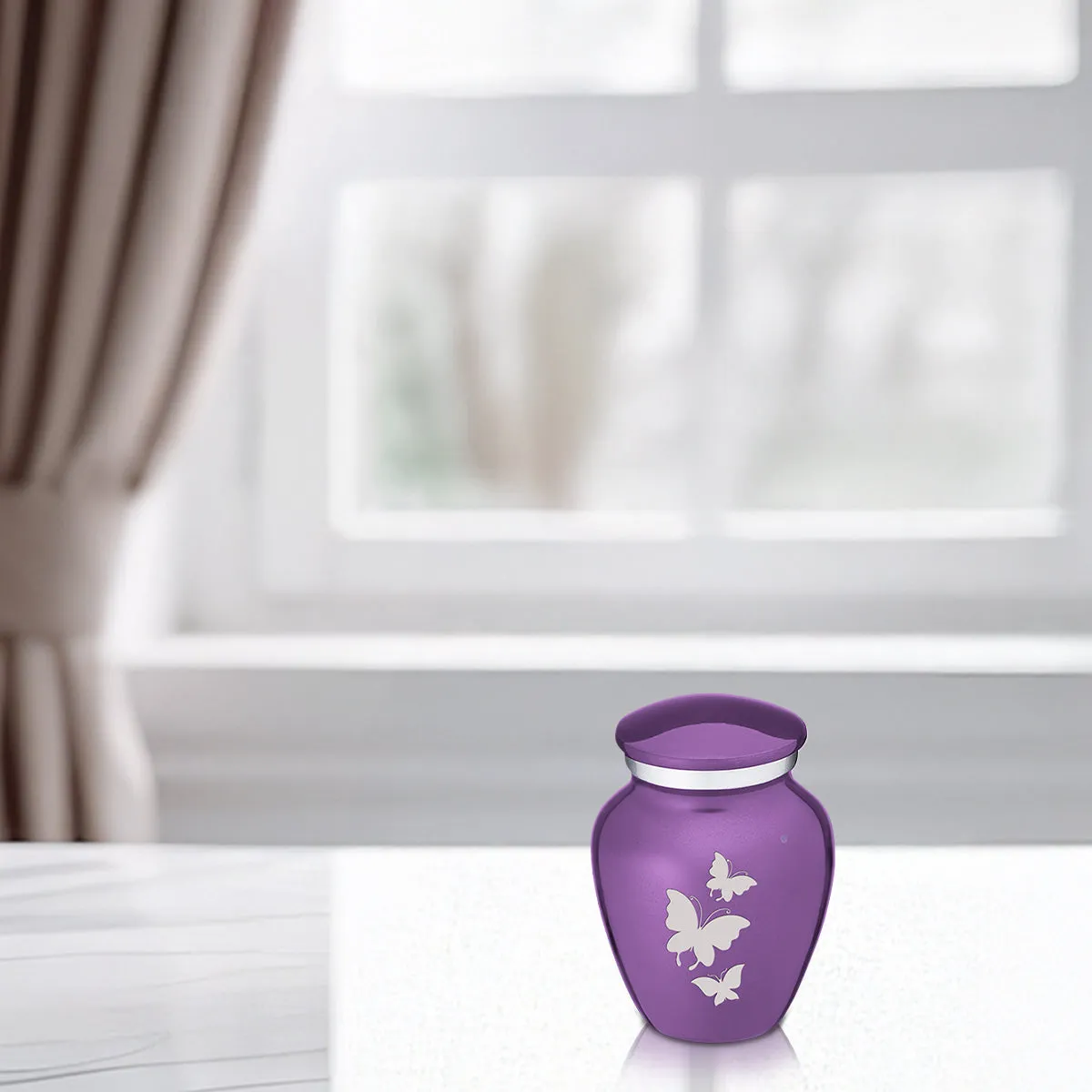 Keepsake Embrace Purple Butterflies Cremation Urn