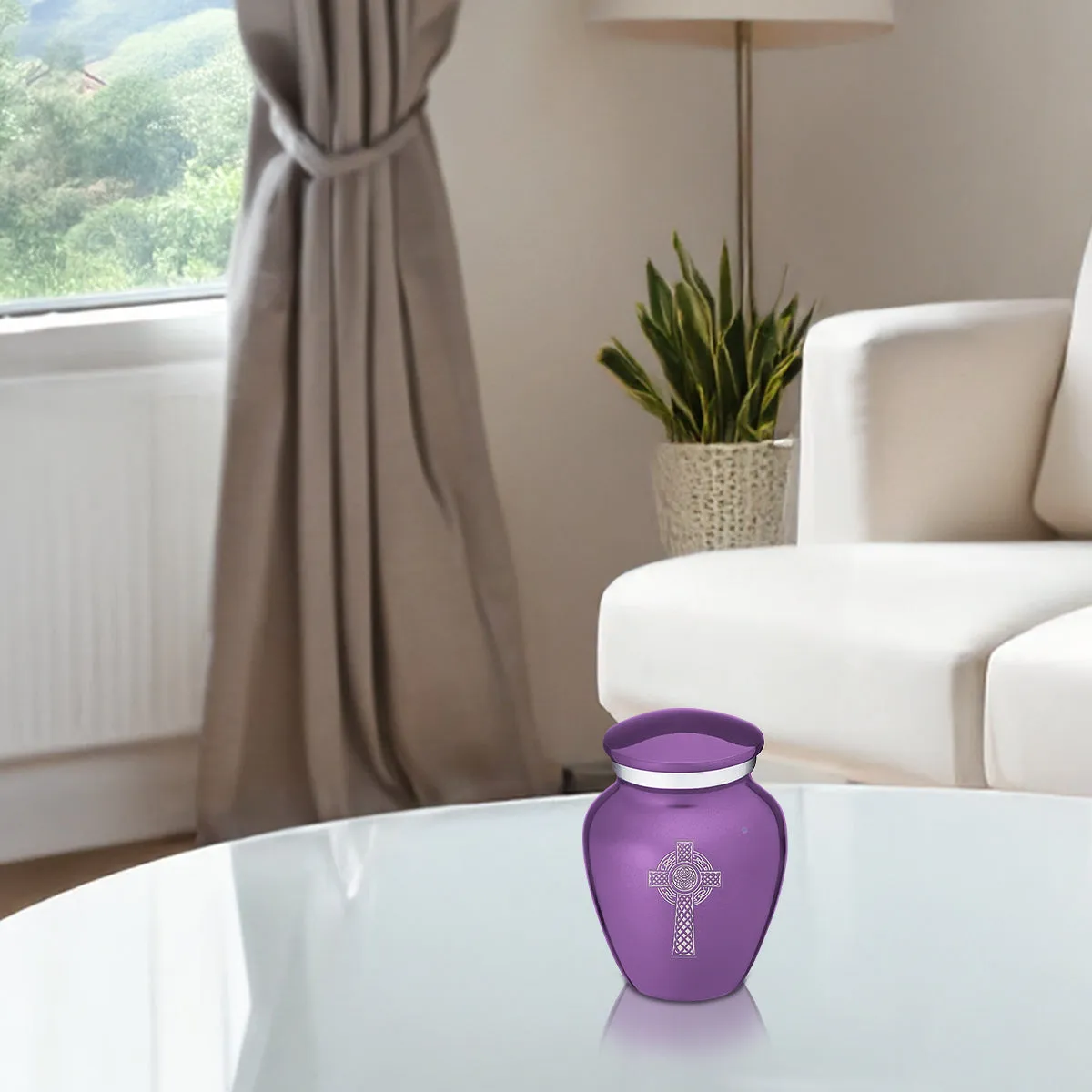 Keepsake Embrace Purple Celtic Cross Cremation Urn
