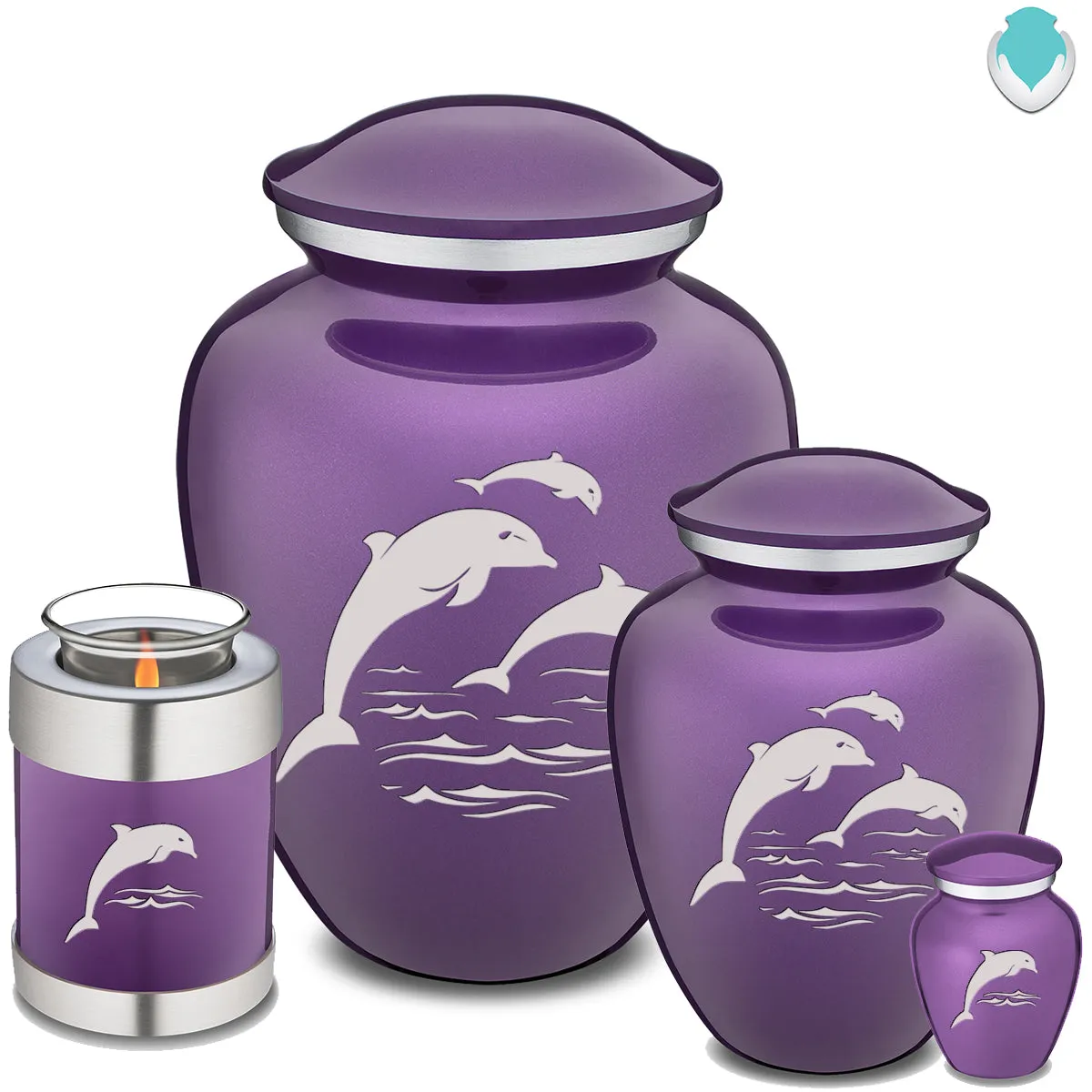 Keepsake Embrace Purple Dolphin Cremation Urn