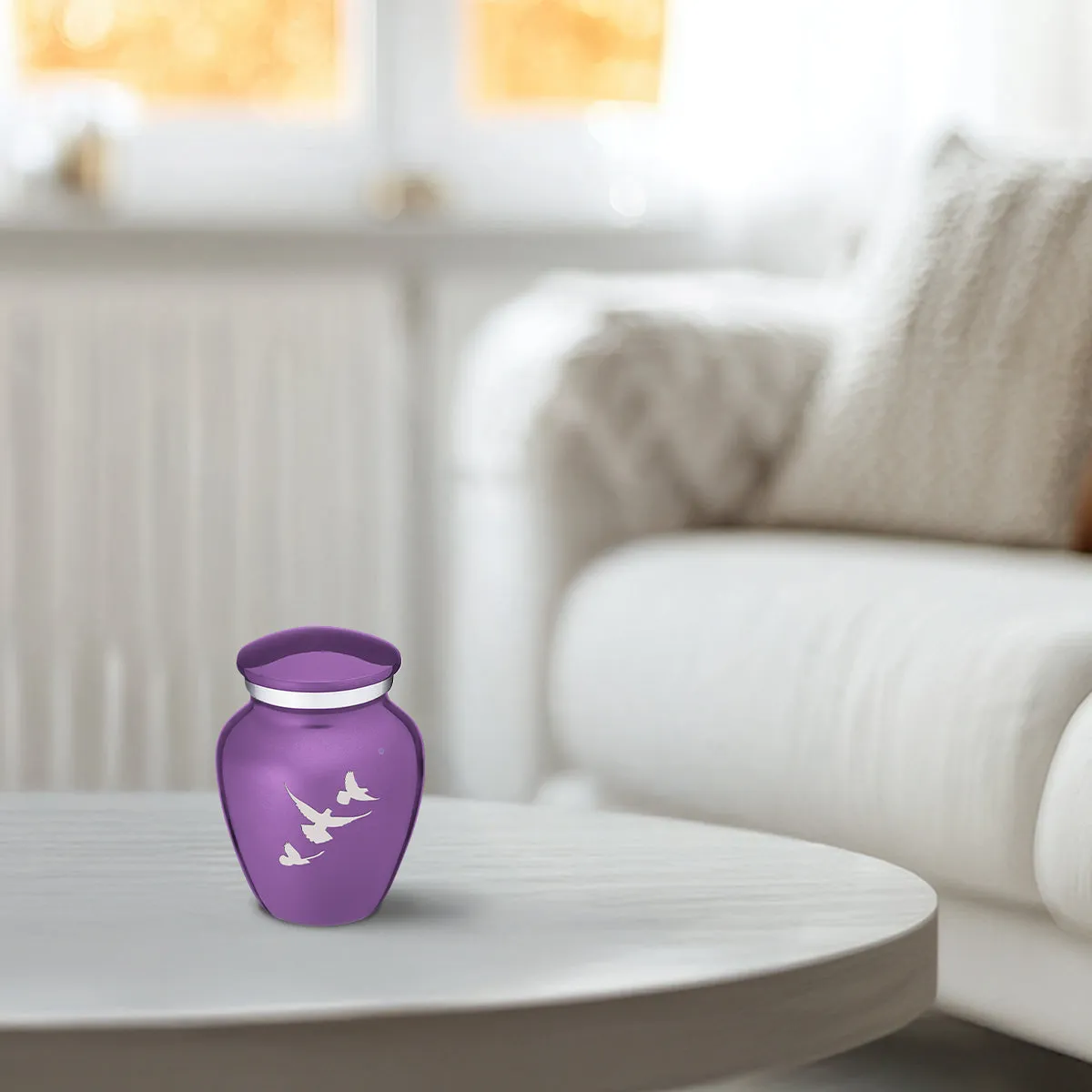 Keepsake Embrace Purple Doves Cremation Urn
