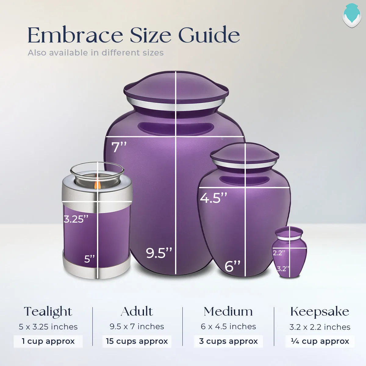 Keepsake Embrace Purple Doves Cremation Urn