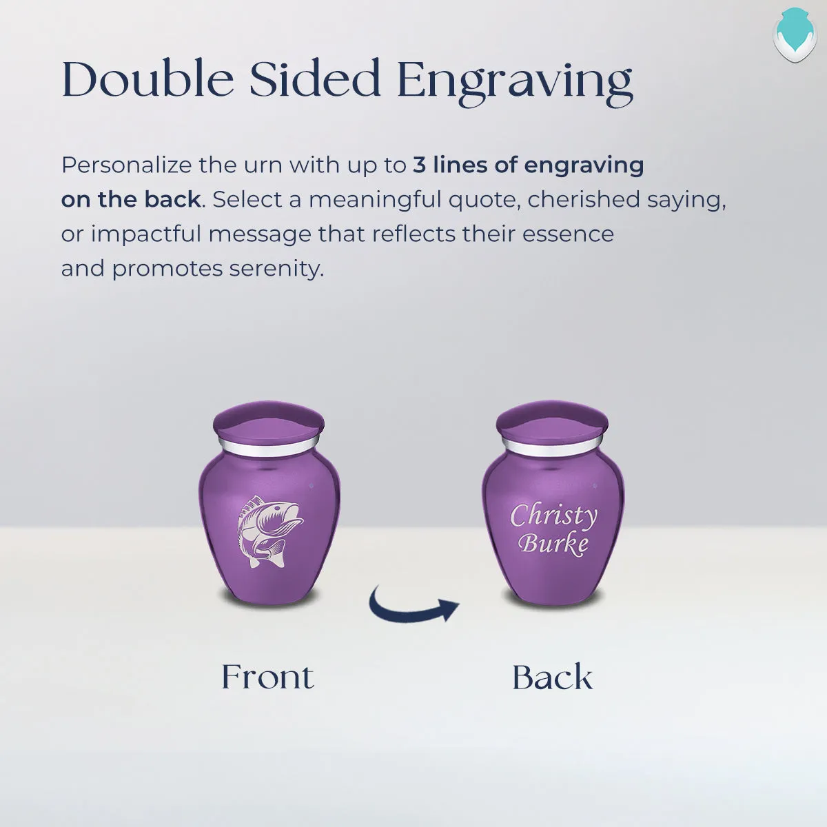 Keepsake Embrace Purple Fish Cremation Urn