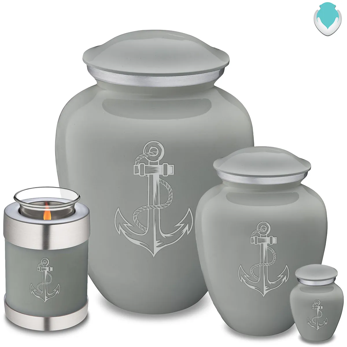 Keepsake Embrace Slate Grey Anchor Cremation Urn