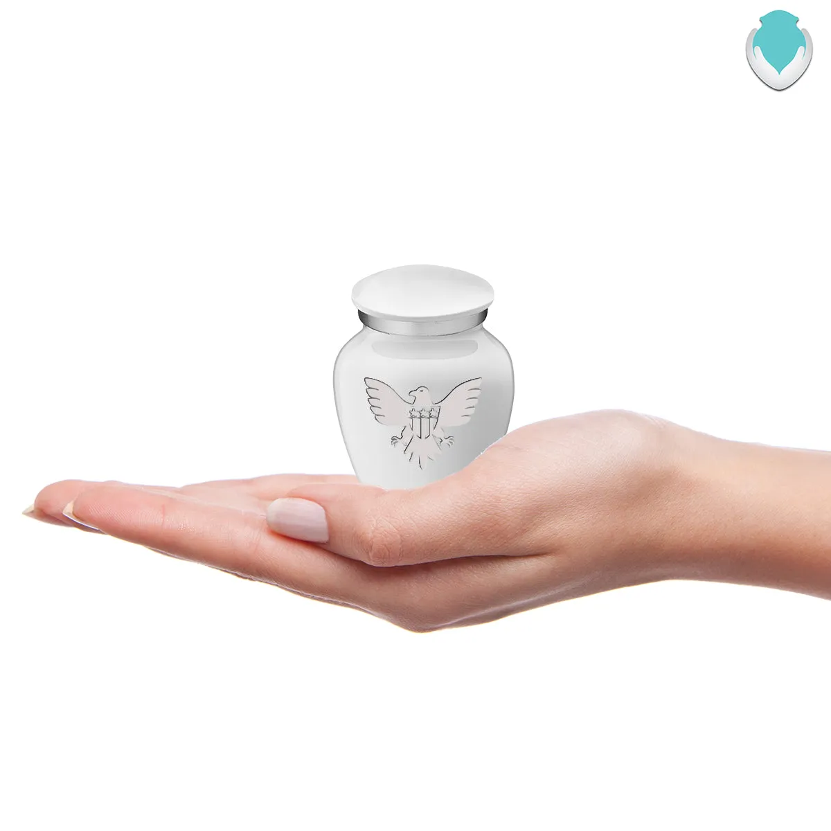 Keepsake Embrace White American Glory Cremation Urn