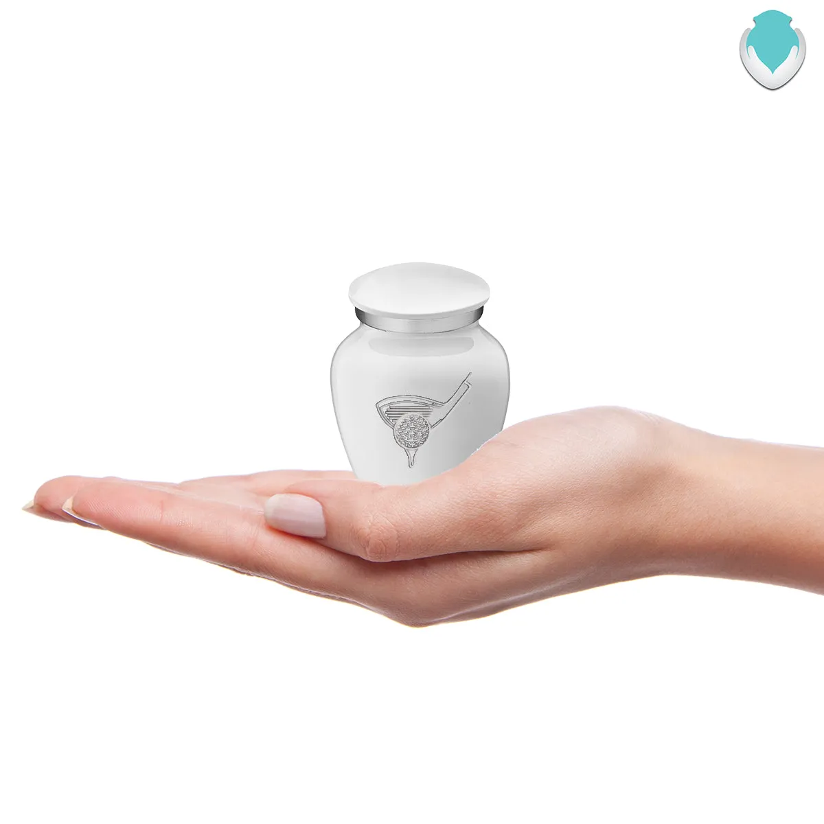 Keepsake Embrace White Golfer Cremation Urn