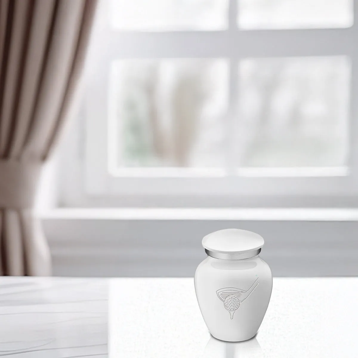 Keepsake Embrace White Golfer Cremation Urn