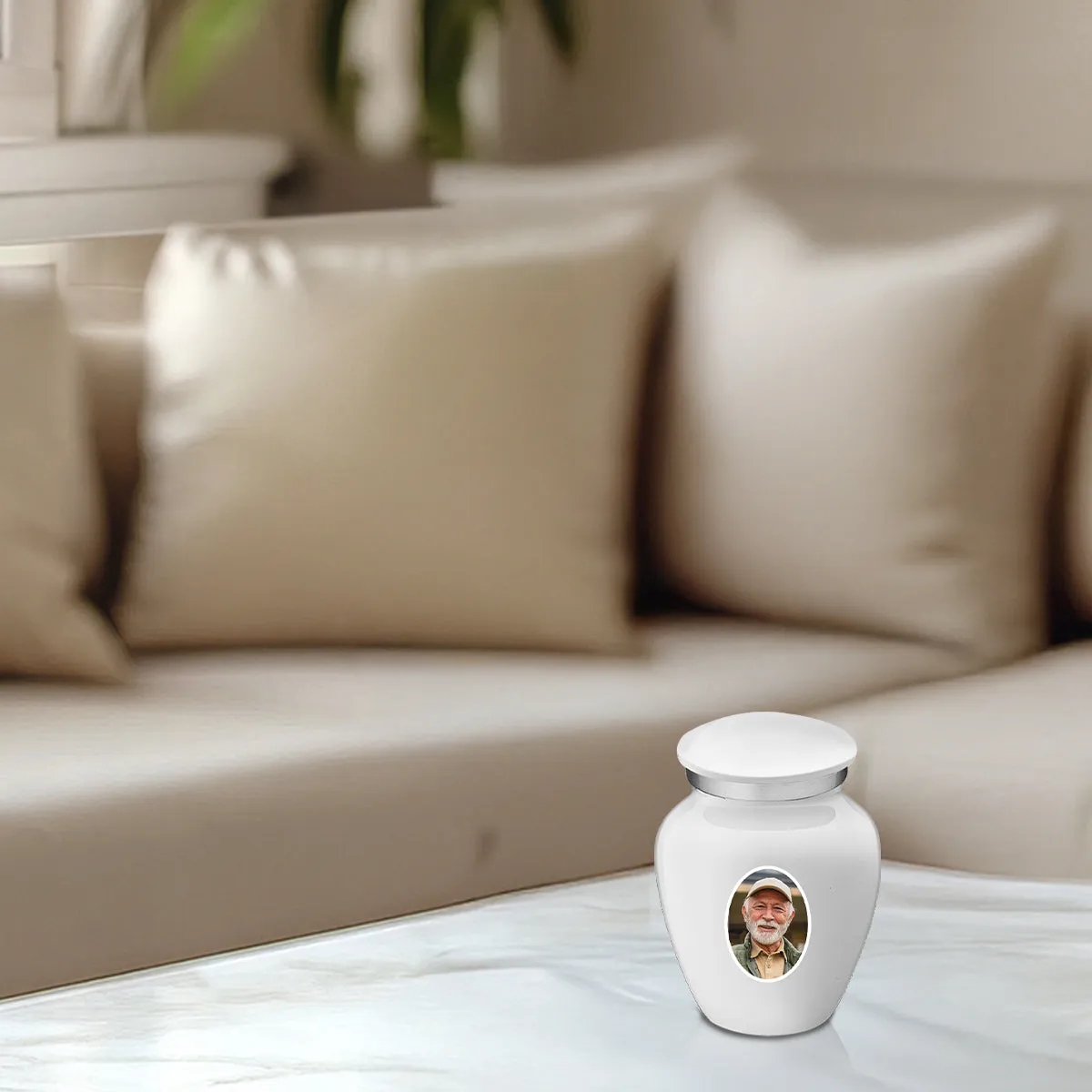 Keepsake Embrace White Portrait Cremation Urn