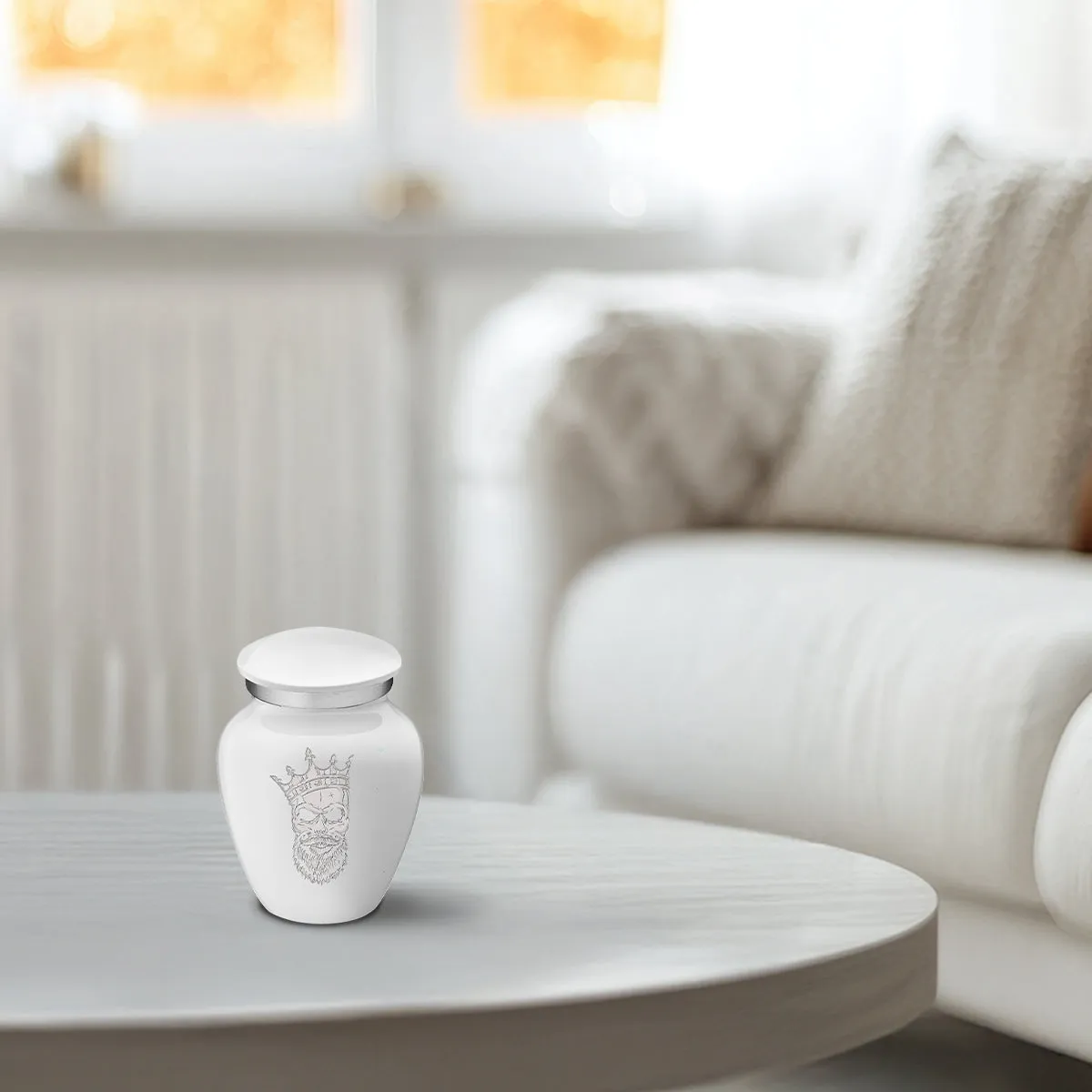 Keepsake Embrace White Skull Cremation Urn