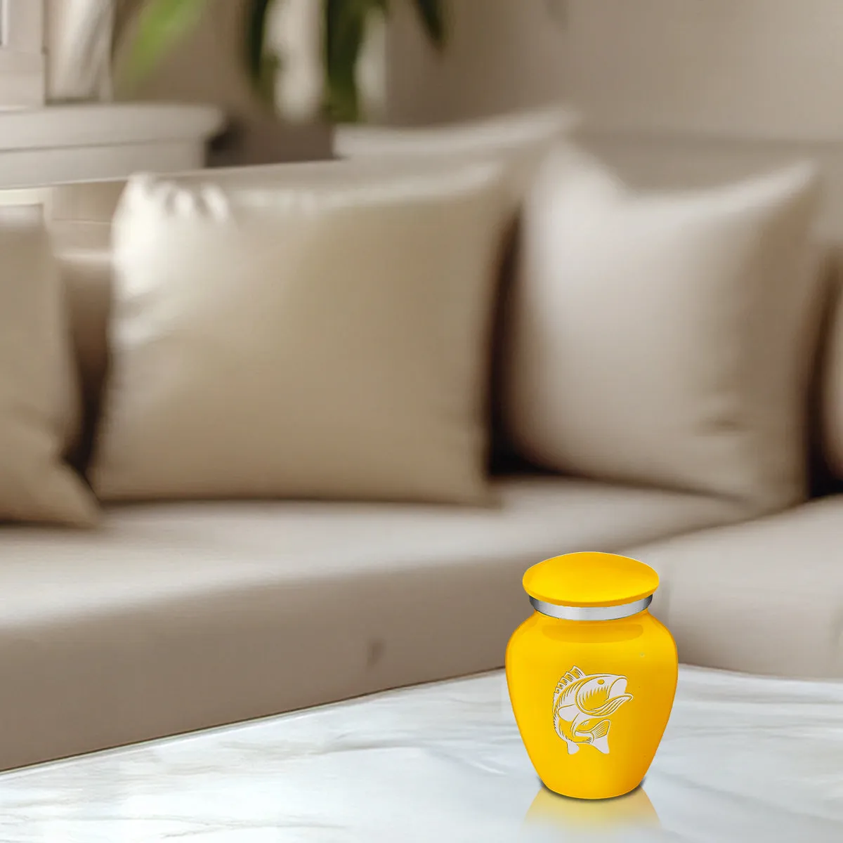 Keepsake Embrace Yellow Fish Cremation Urn
