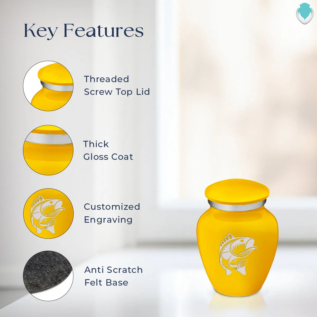Keepsake Embrace Yellow Fish Cremation Urn