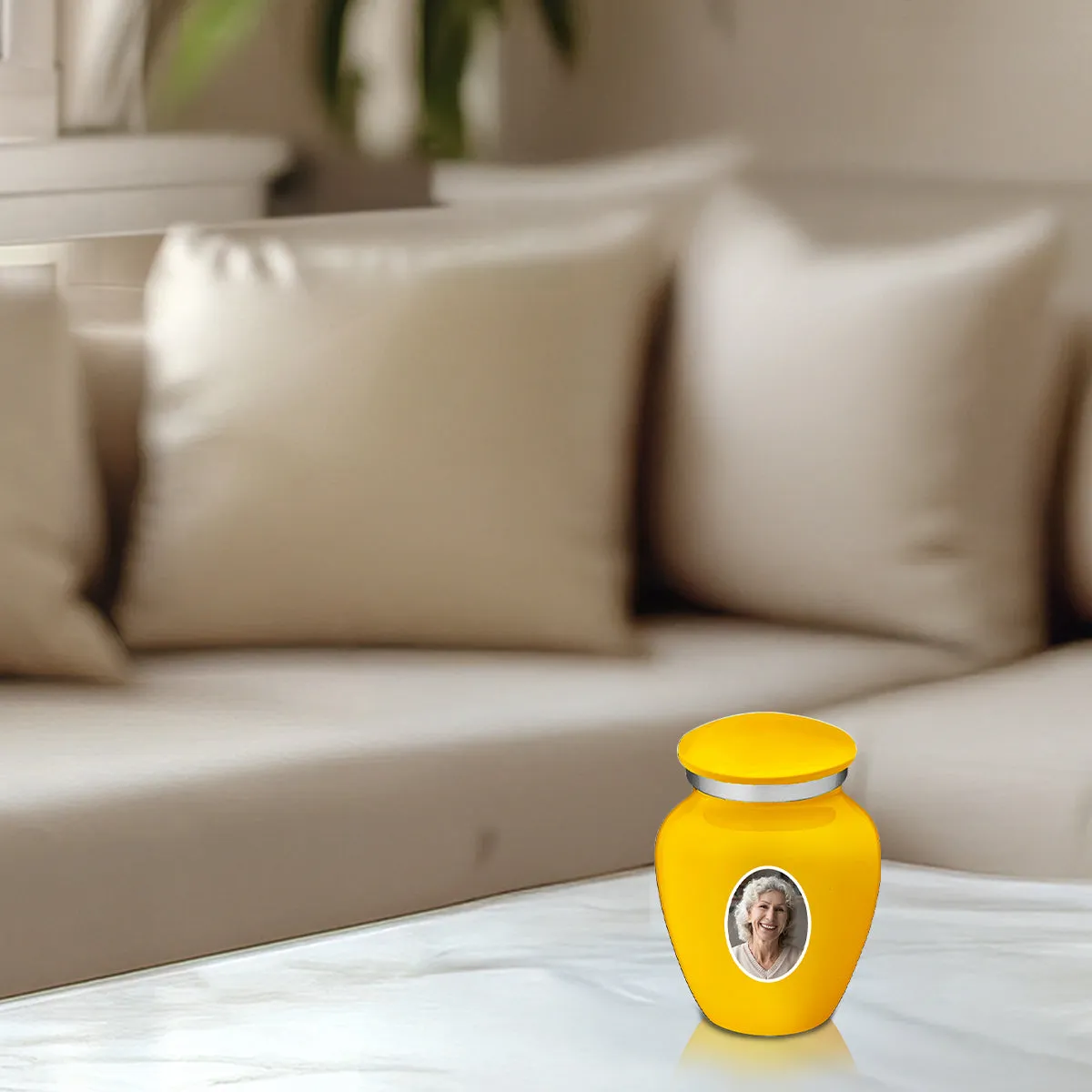 Keepsake Embrace Yellow Portrait Cremation Urn