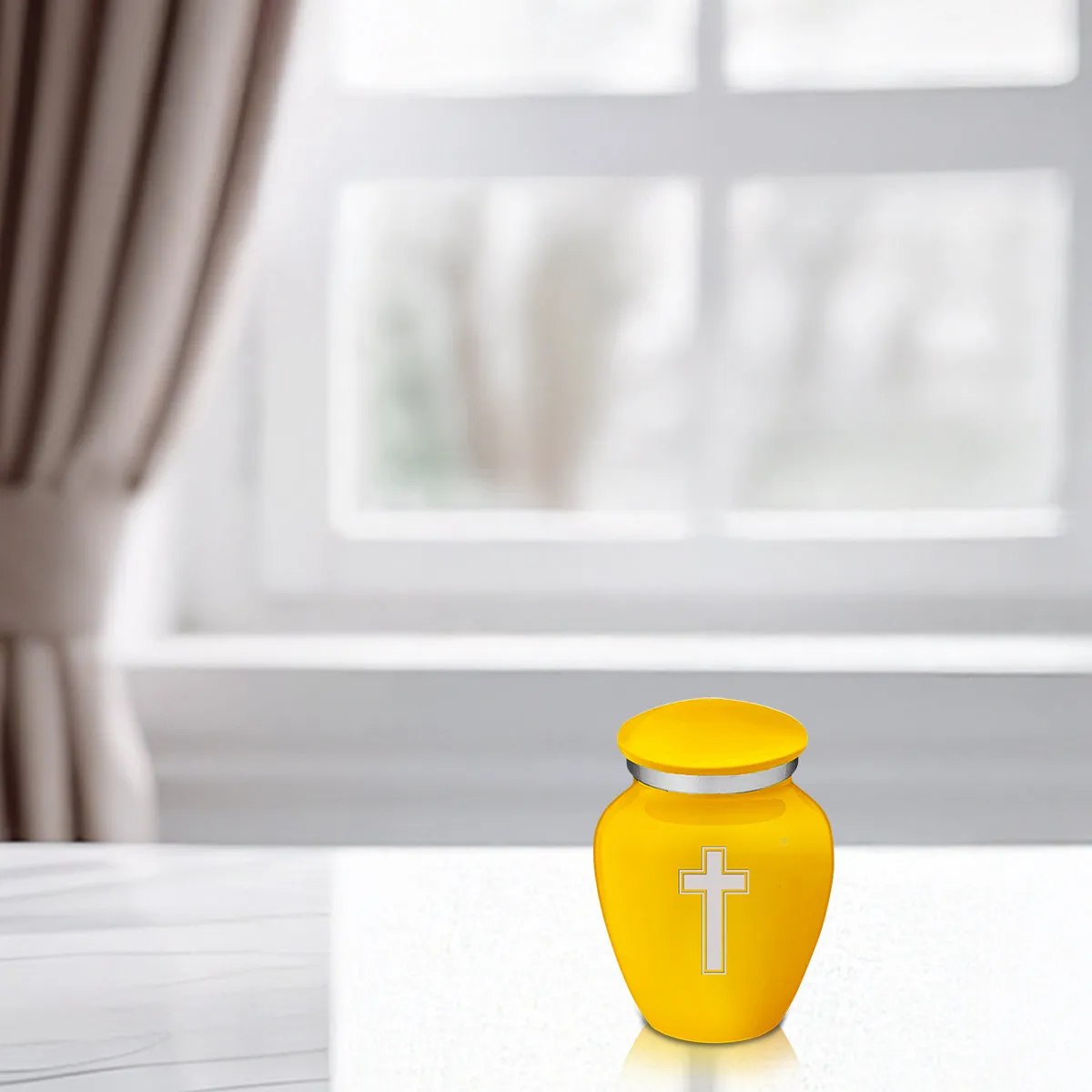 Keepsake Embrace Yellow Simple Cross Cremation Urn