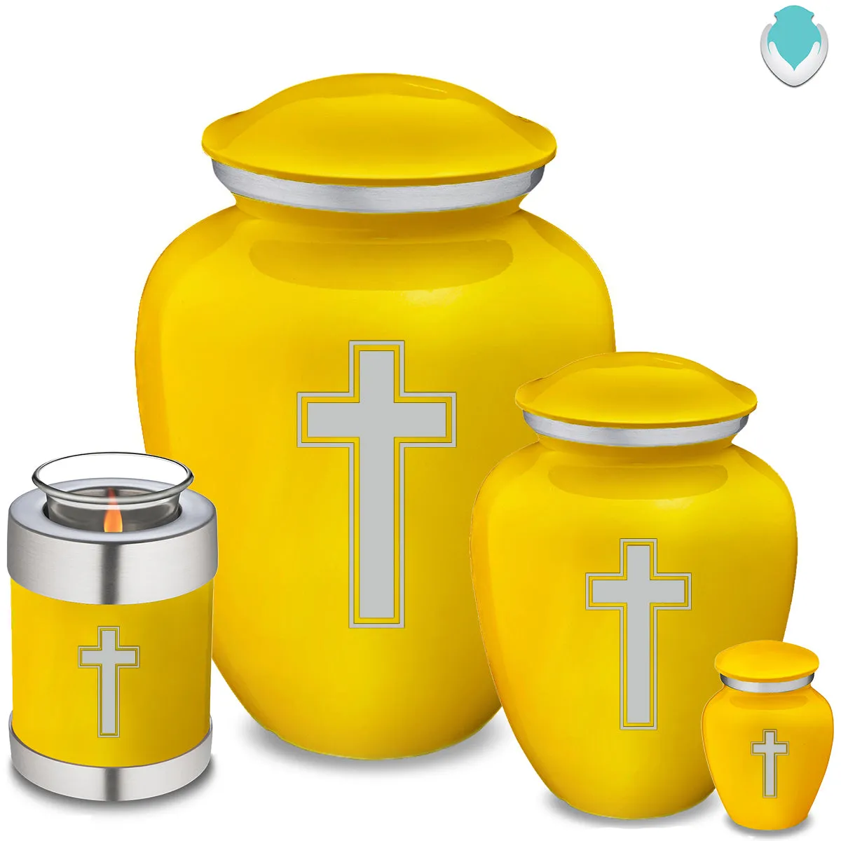 Keepsake Embrace Yellow Simple Cross Cremation Urn