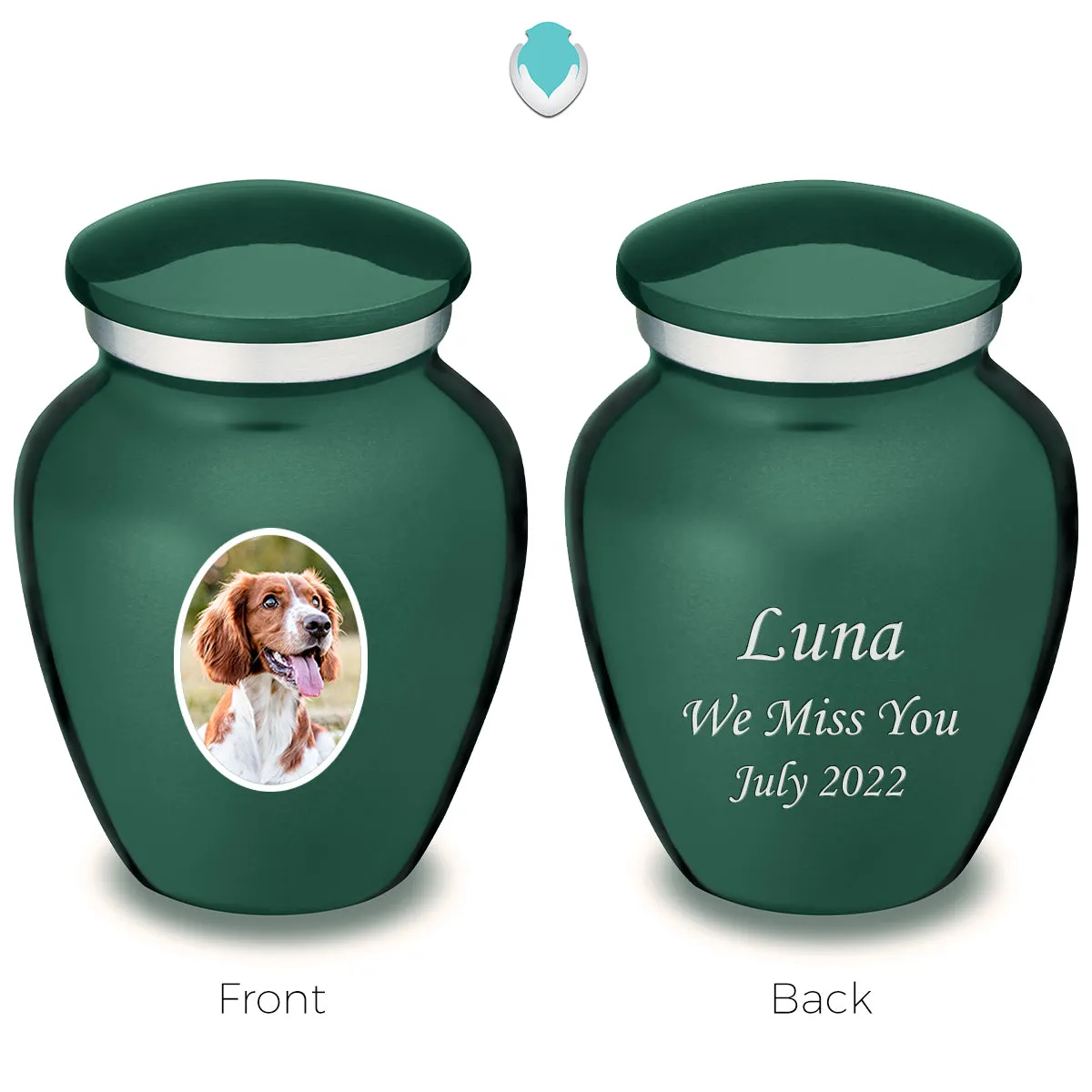 Keepsake Pet Embrace Green Portrait Cremation Urn