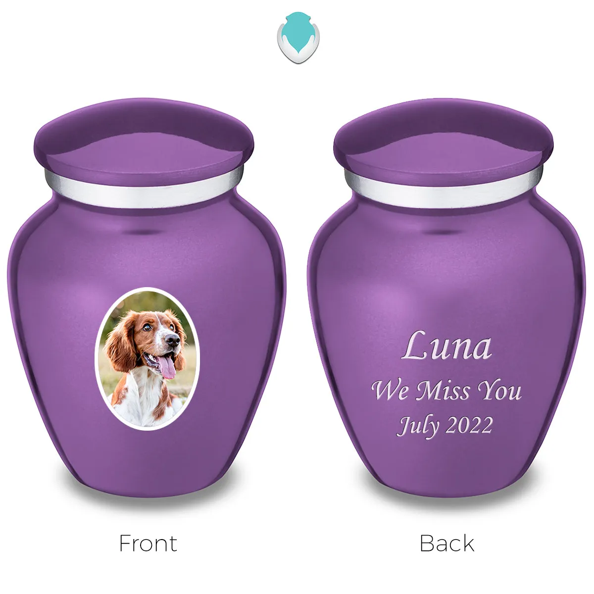 Keepsake Pet Embrace Purple Portrait Cremation Urn