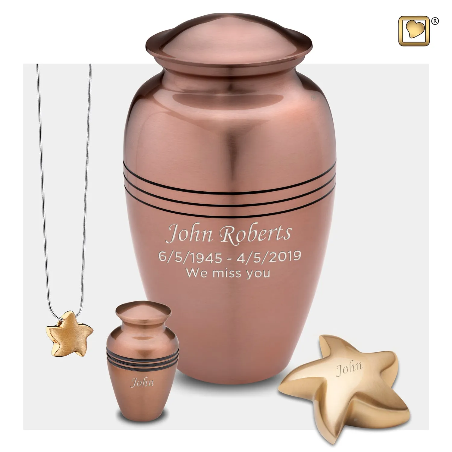 Keepsake Radiance Copper Cremation Urn - COMFORT by LoveUrns